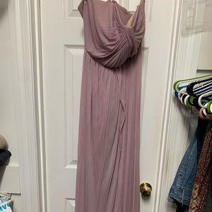 David’s Bridal Convertible Multiway 6 Tie Long Mesh Bridesmaid Dress